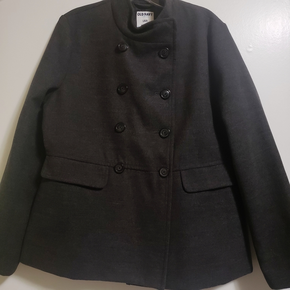 Old Navy Military Style Charoal Grey Pea Coat